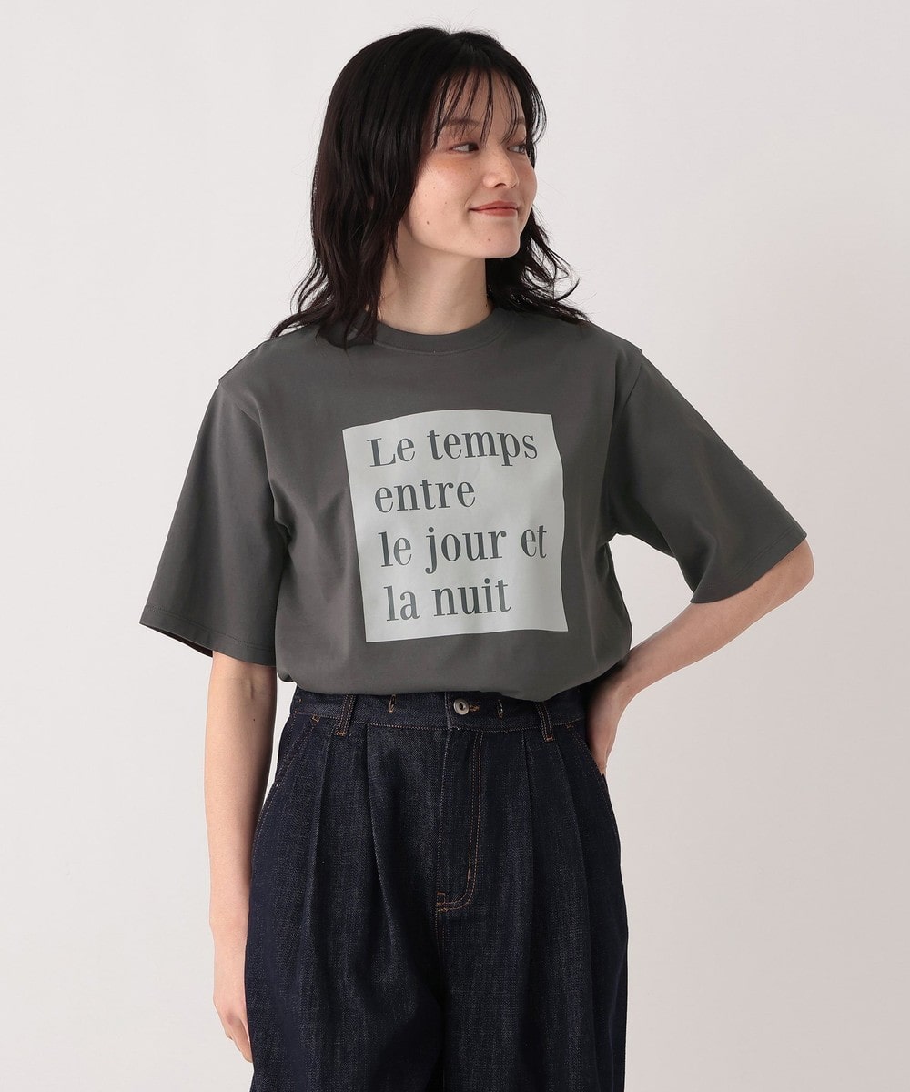 Tシャツ・カットソー MON JOURNALタイポグラフィープリントTシャツ