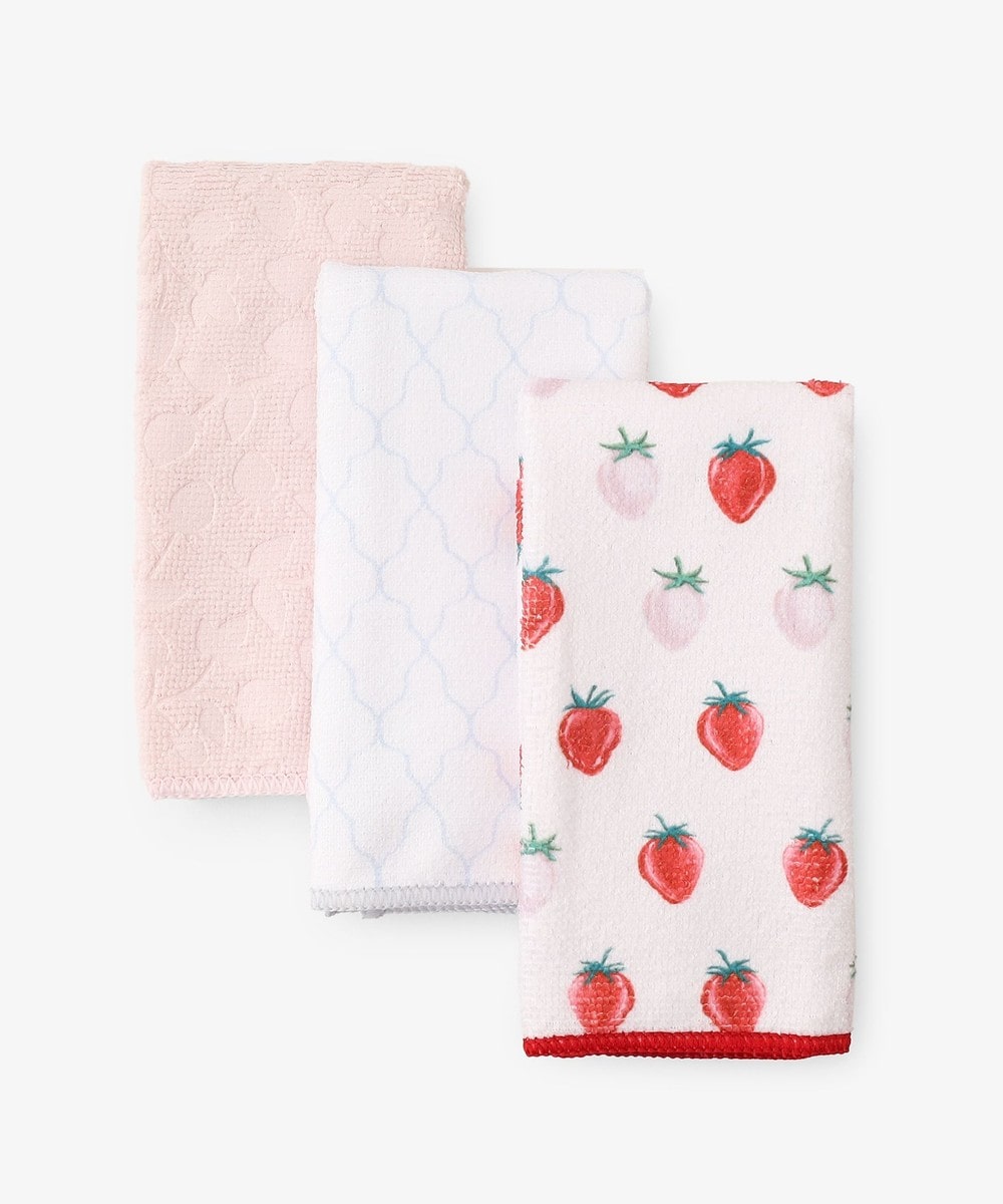 ふきん・スポンジ・ミトン ストロベリーマイクロファイバーディッシュクロス3枚セット
