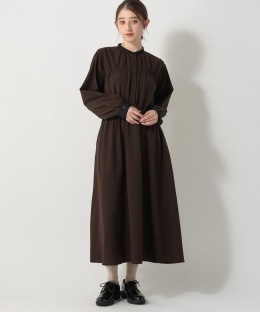 チェックシャーリングワンピース