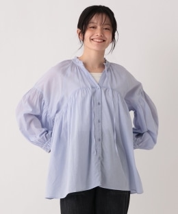 インド綿ボイルフリルブラウス