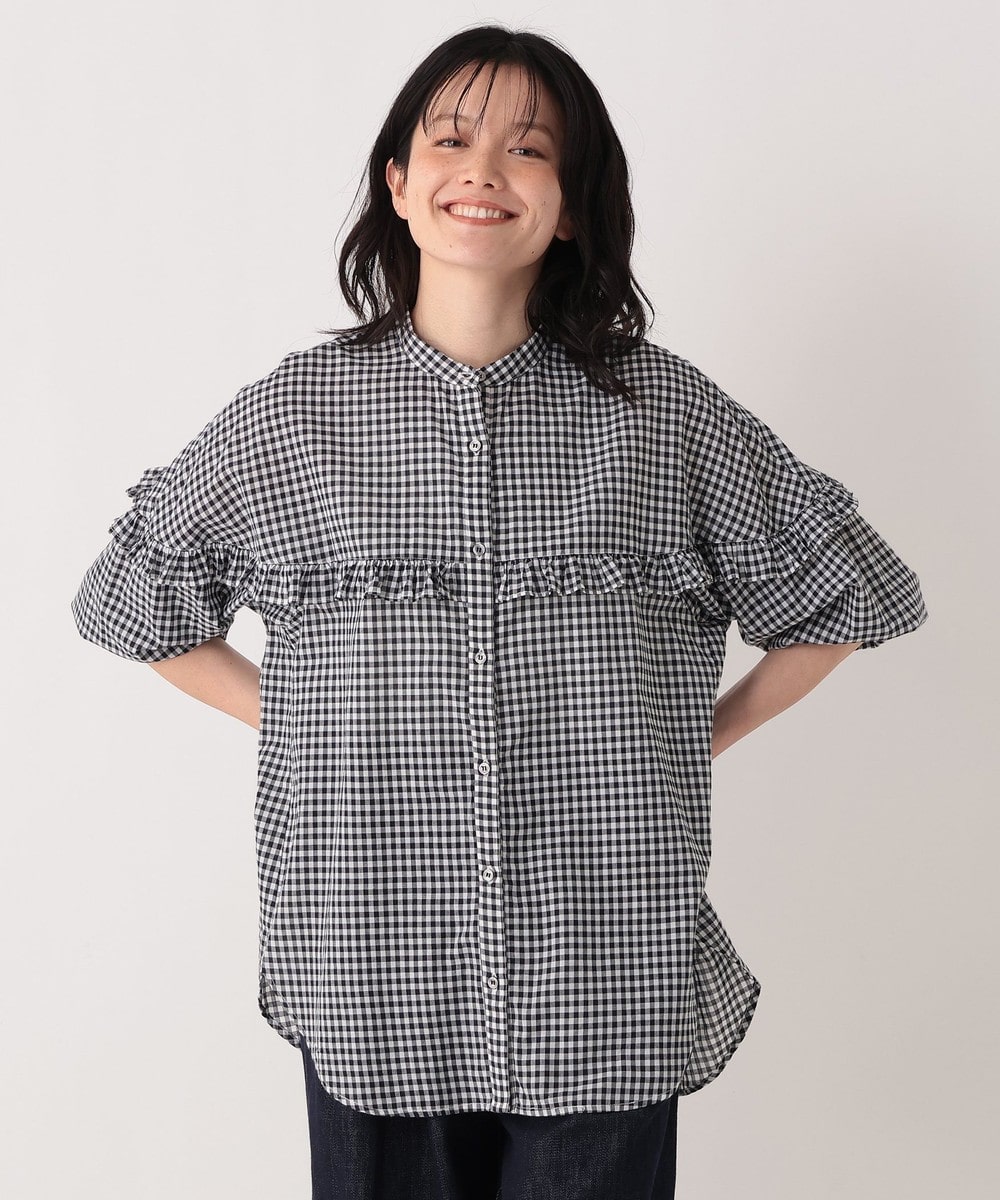 インド綿チェックフリルブラウス | アフタヌーンティー公式通販サイト