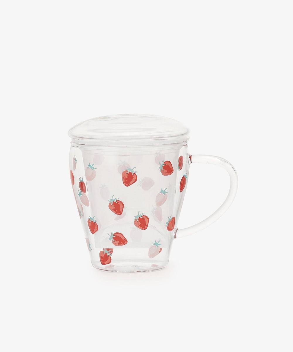 グラス・コップ・タンブラー ストロベリー茶漉し付き耐熱マグカップ