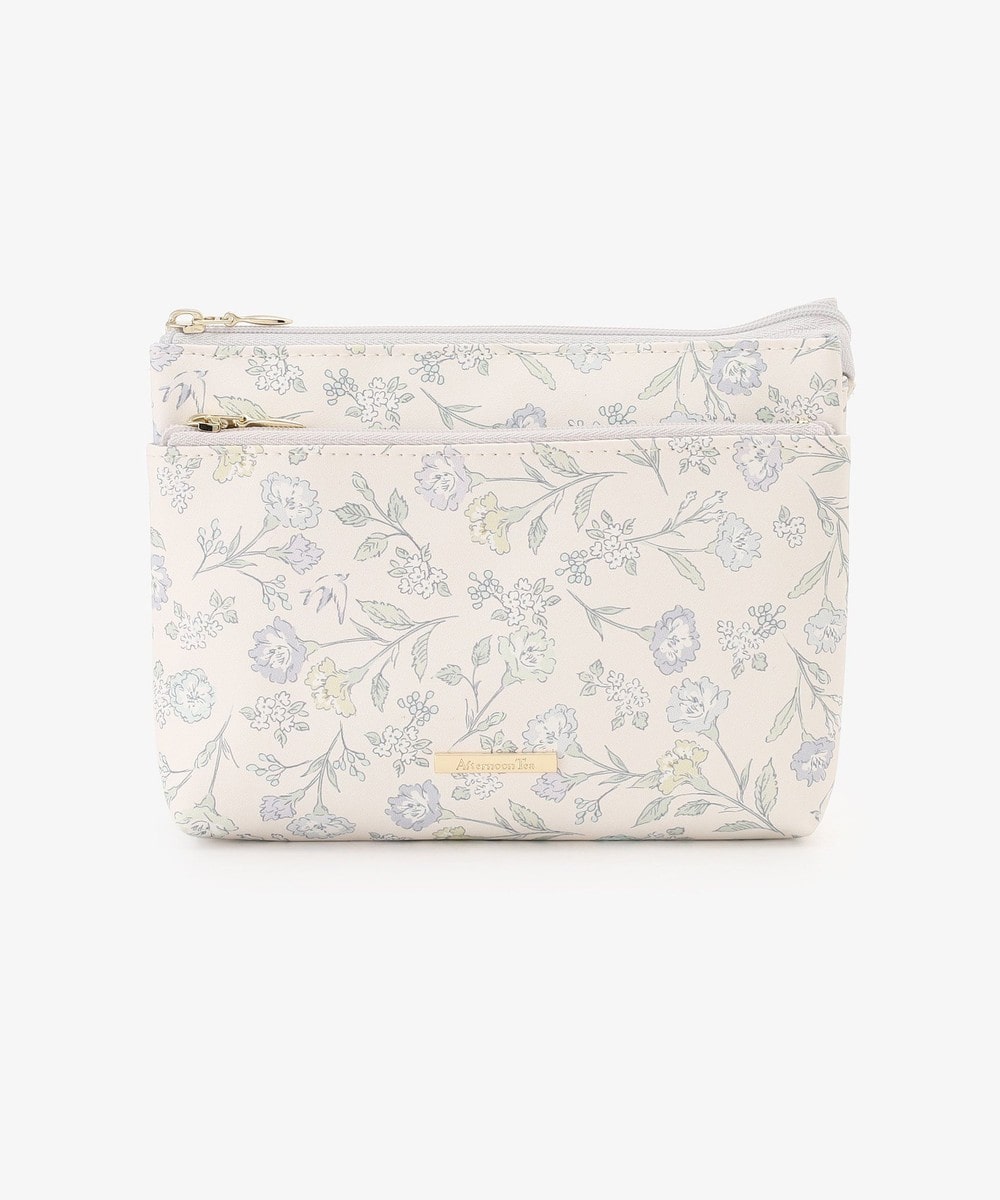 ポーチ・ティッシュポーチ・巾着 フラワーダブルポーチ