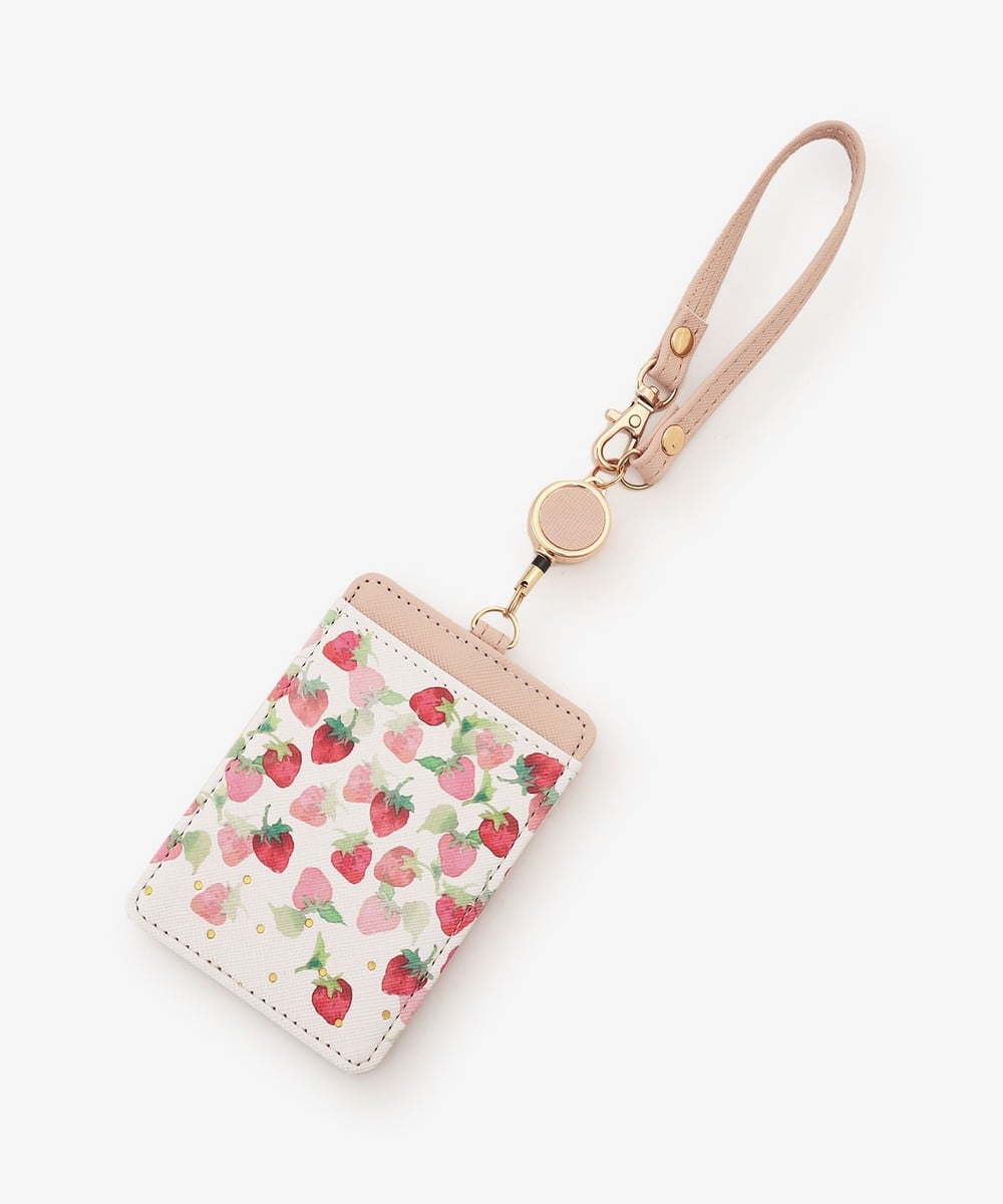 パスケース・IDケース ストロベリーコードリール付きパスケース