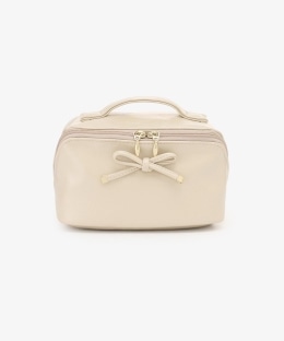 フェイクレザーリボンオープンポーチ