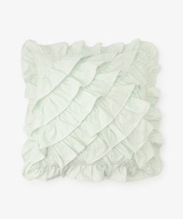 ストライプフリルクッションカバー