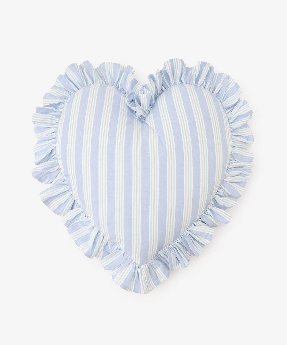 クッション・マット・トイレタリー ストライプハートクッション