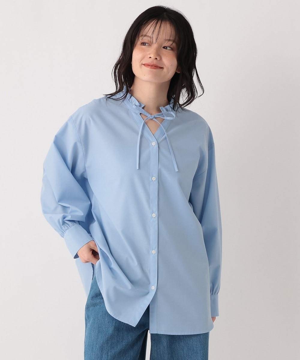 シャツ・ブラウス ブロード襟フリルブラウス