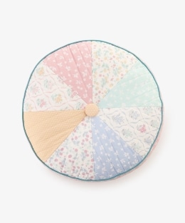 フラワーウォッシャブルキルトラウンドクッション