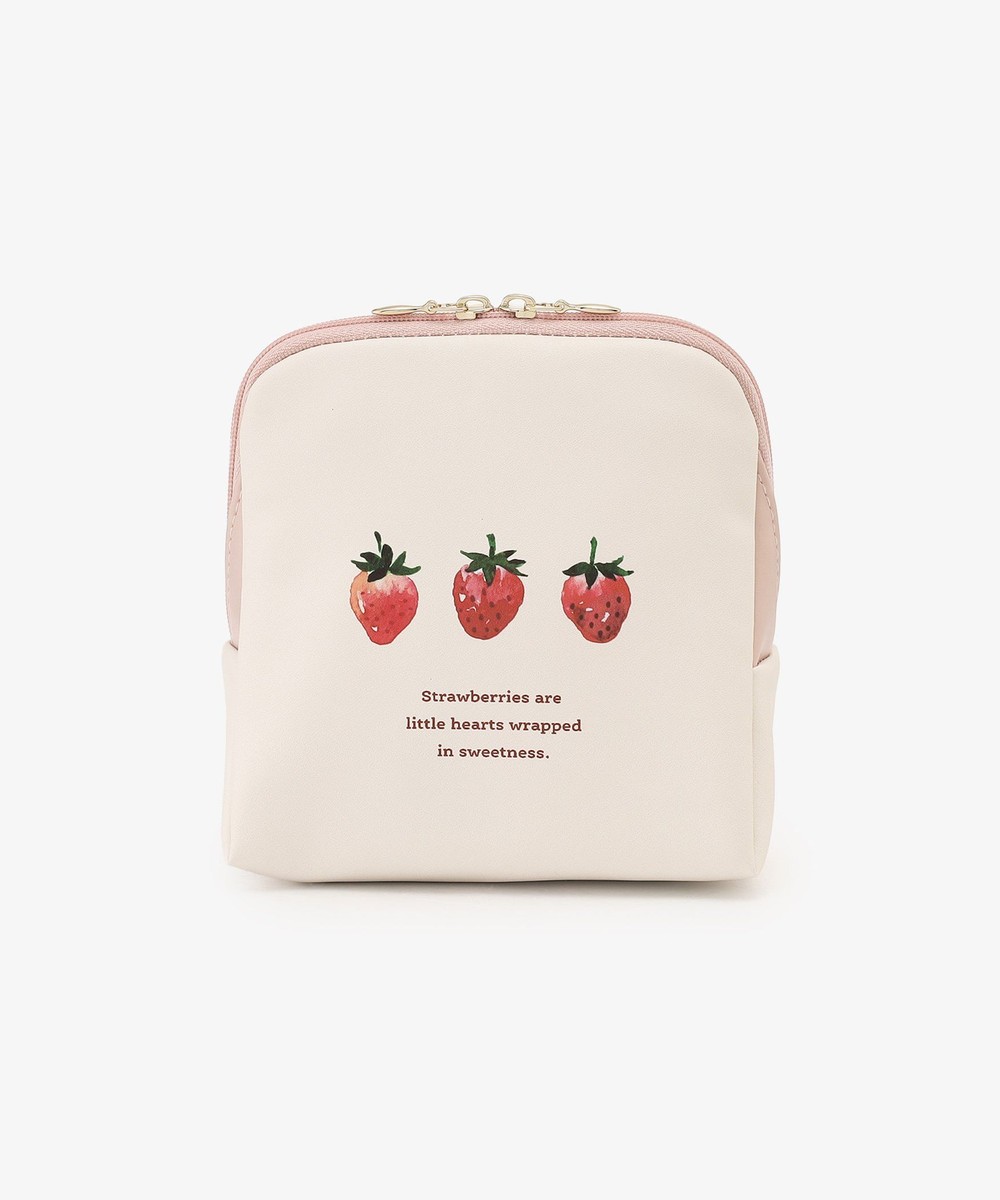 ポーチ・ティッシュポーチ・巾着 ストロベリーラウンドフォルドポーチ