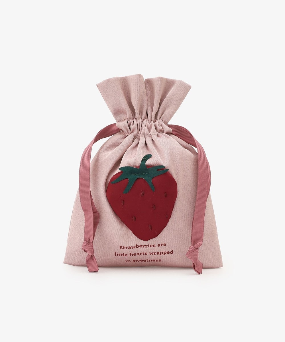 ポーチ・ティッシュポーチ・巾着 ストロベリー巾着ポーチ