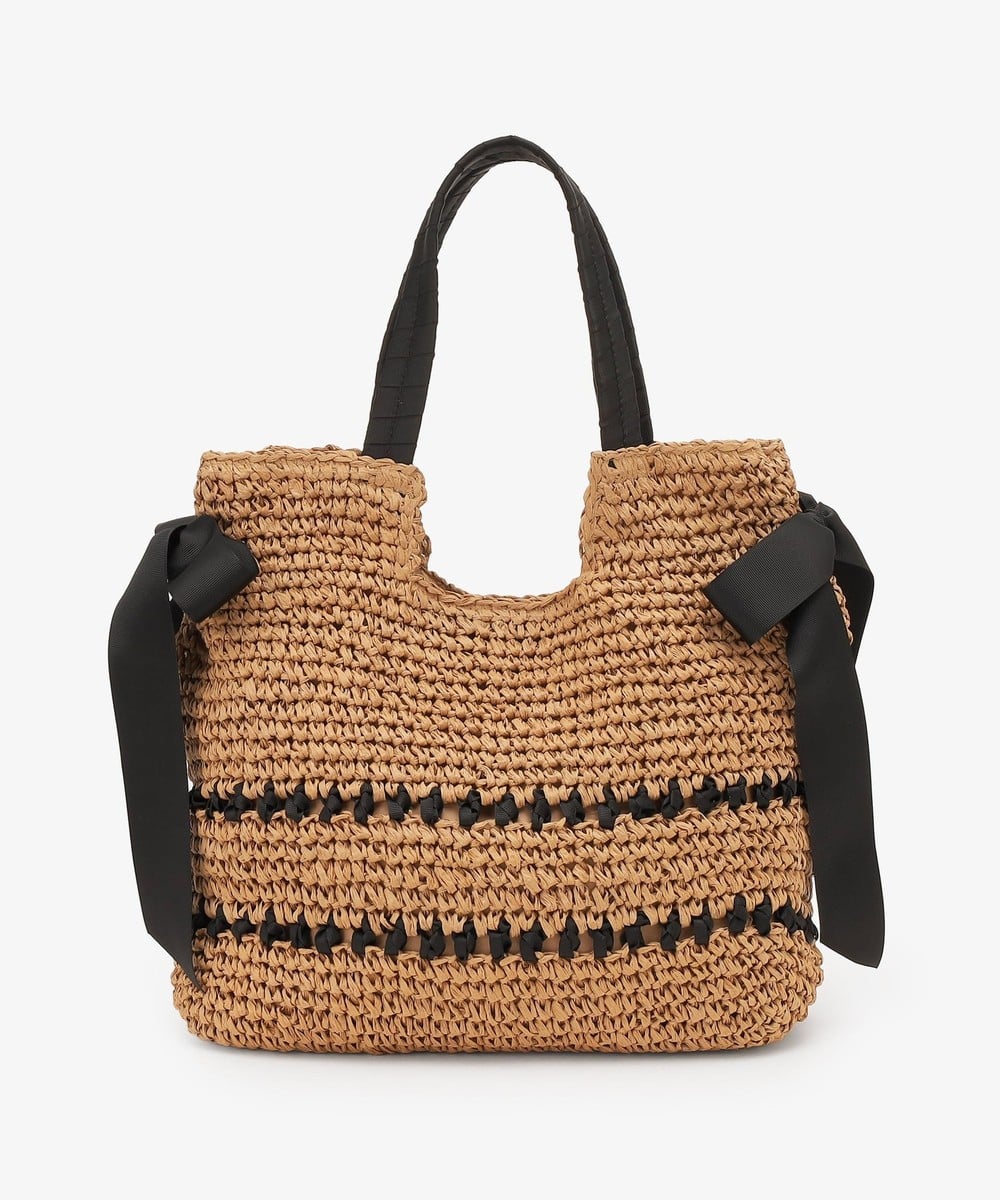 トートバッグ リボン編み込みトートバッグ