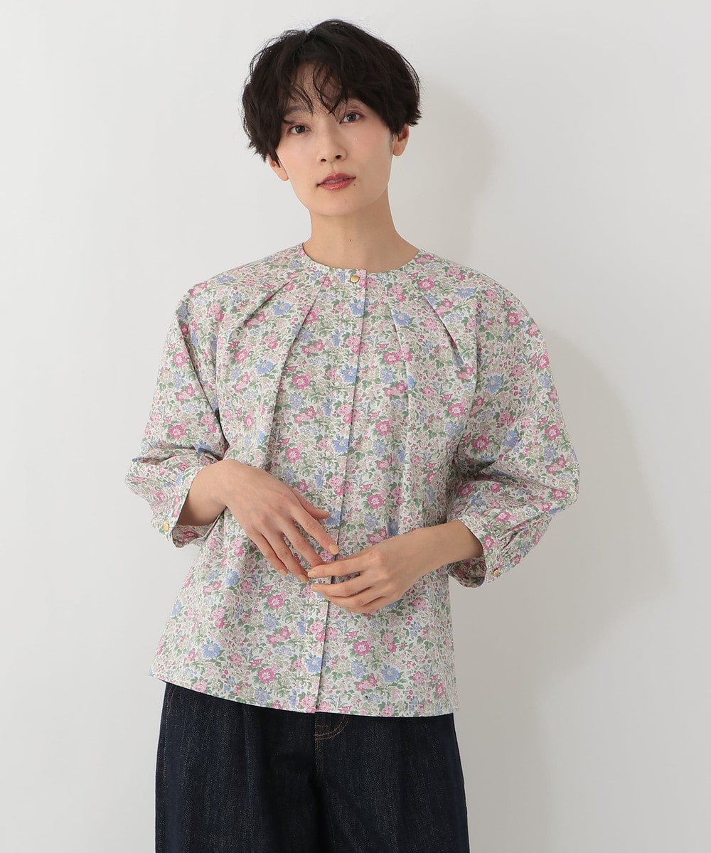 シャツ・ブラウス タックブラウス/リバティプリント
