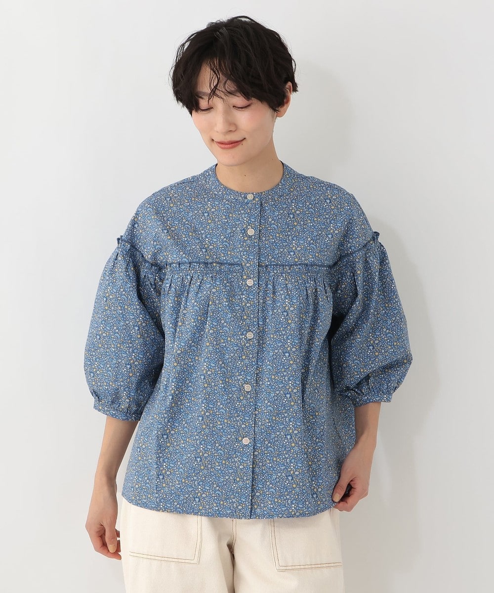 afternoonteaリバティ フリルシャツブラウス レッド×ブルー 楽天市場】【SALE／40%OFF】比翼ブラウス/リバティプリント Afternoon