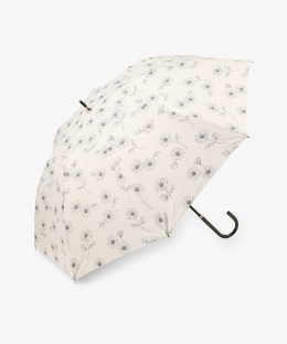 【UVカット率・遮光率100%生地使用】ラインフラワー軽量晴雨兼用長傘 日傘