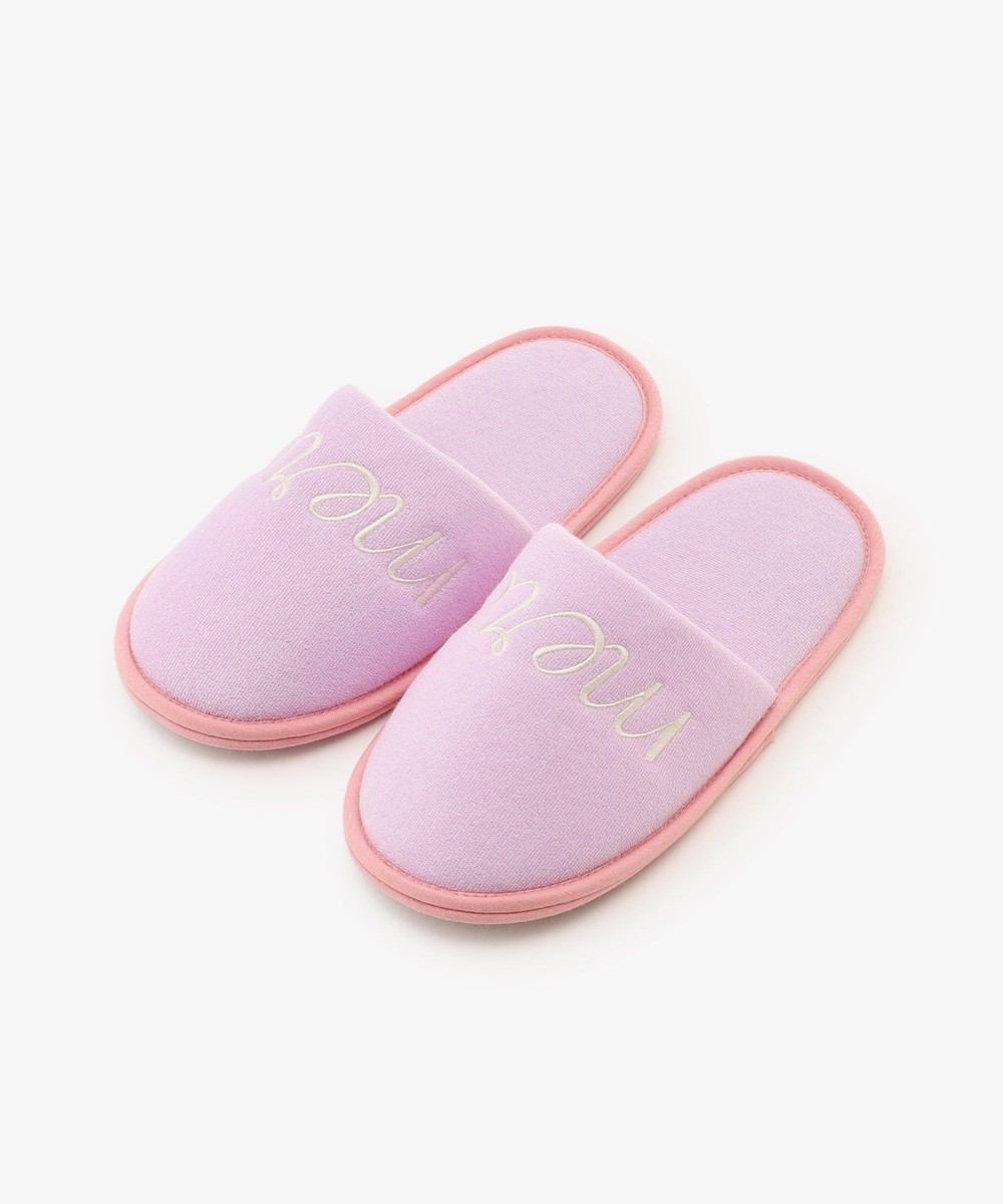 ルームシューズ・スリッパ タイポグラフィ刺繍ルームシューズ