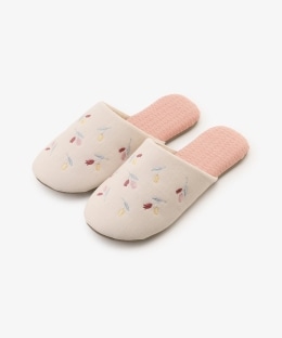チューリップ刺繍ルームシューズ