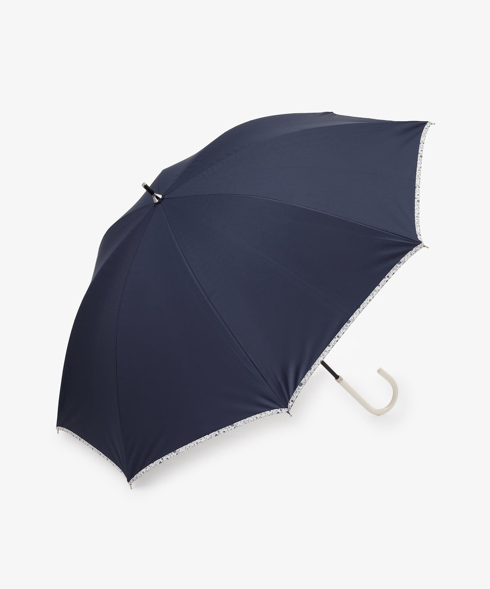 日傘（折りたたみ・長傘・晴雨兼用） 【UVカット率・遮光率100%生地使用】内側フラワー晴雨兼用長傘 日傘