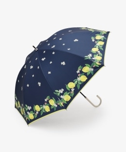 【UVカット率・遮光率100%生地使用】レモン小花晴雨兼用長傘 日傘