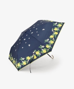 【UVカット率・遮光率100%生地使用】レモン小花晴雨兼用折りたたみ傘 日傘