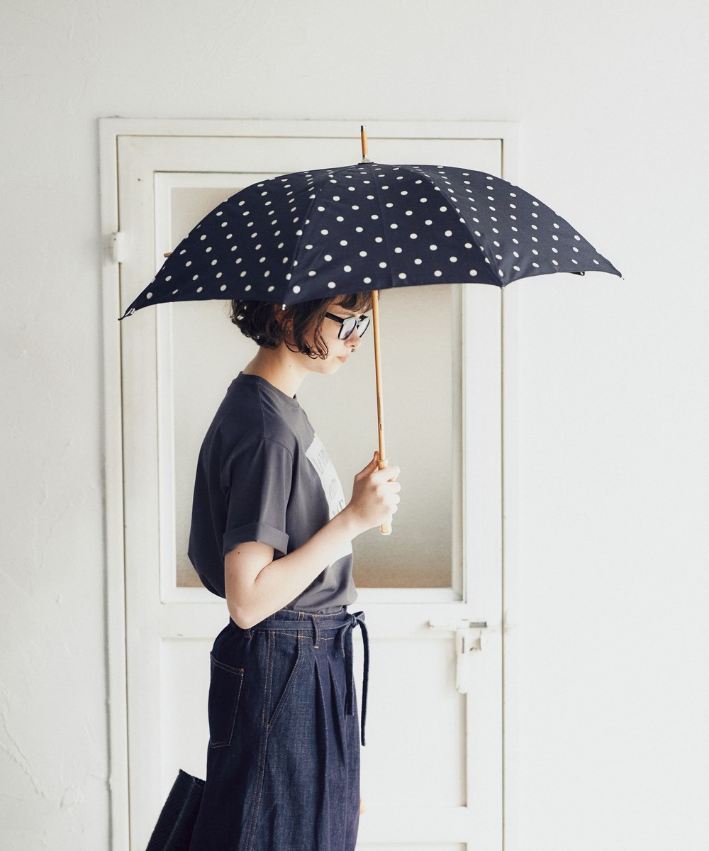 日傘（折りたたみ・長傘・晴雨兼用） ドットプリント晴雨兼用長傘 日傘