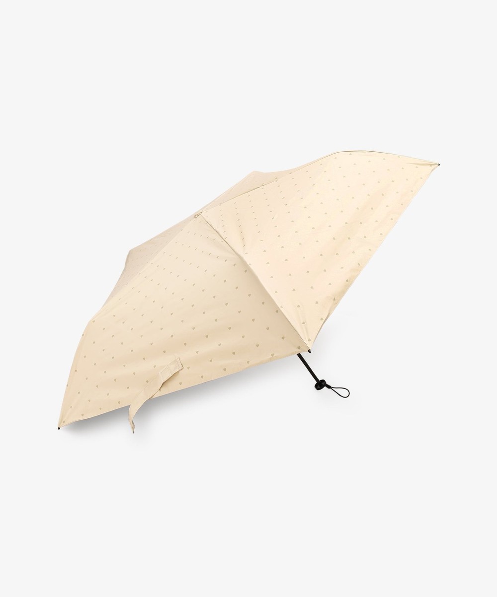 日傘（折りたたみ・長傘・晴雨兼用） 【UVカット率・遮光率100%生地使用】PUスーパーライト/ハート ミニ/軽量晴雨兼用折りたたみ傘 日傘