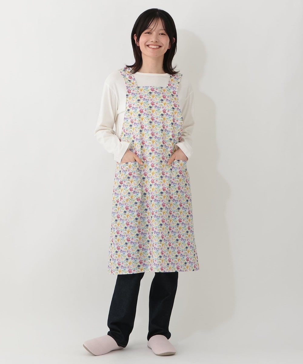 エプロン バックリボンエプロン/リバティプリント
