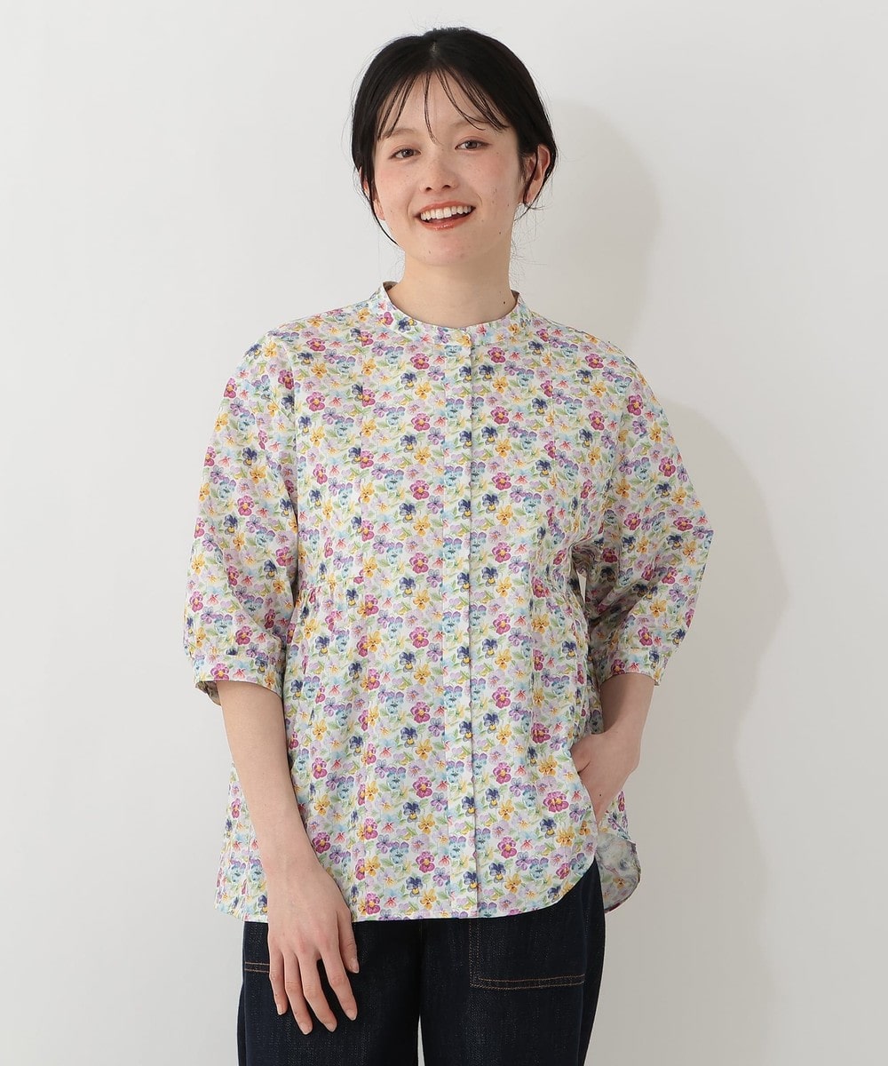 シャツ・ブラウス バンドカラーブラウス/リバティプリント