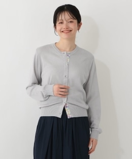 くるみボタンカーディガン/リバティプリント