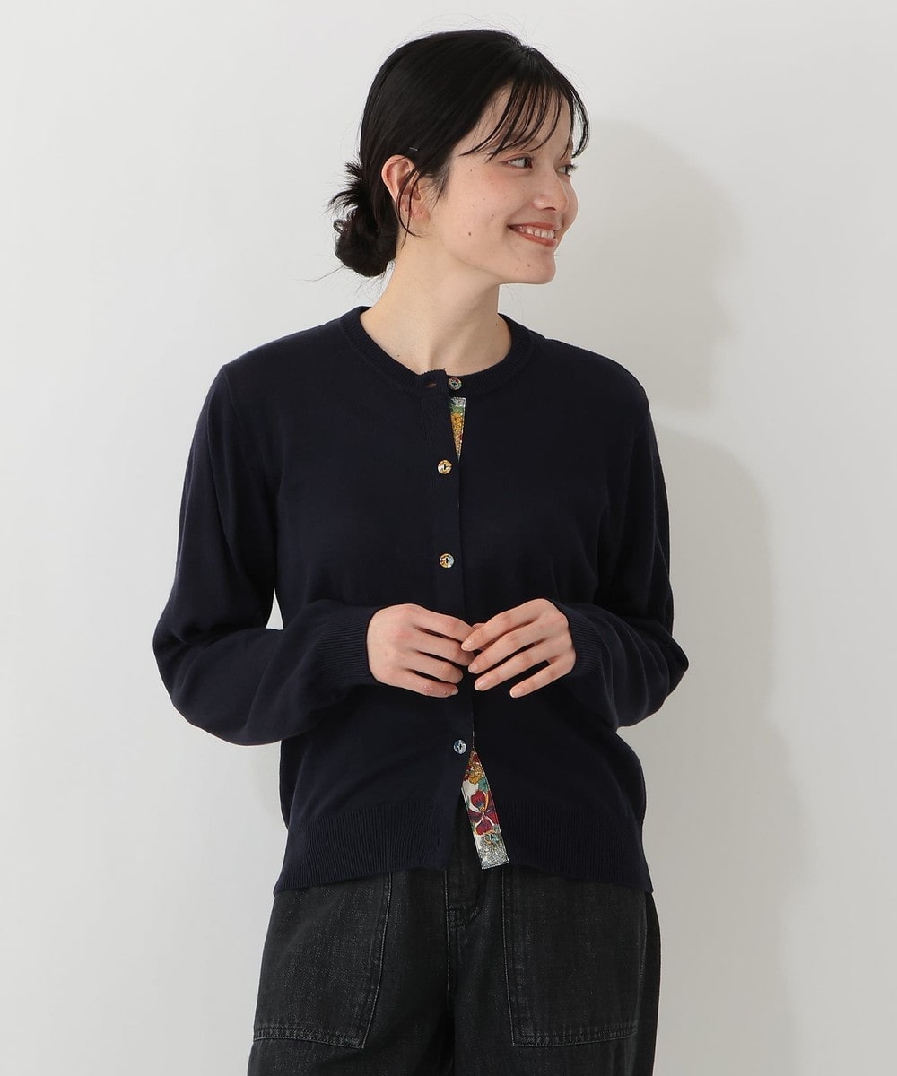 ニット 【オンラインストア・一部店舗限定】くるみボタンカーディガン/リバティプリント
