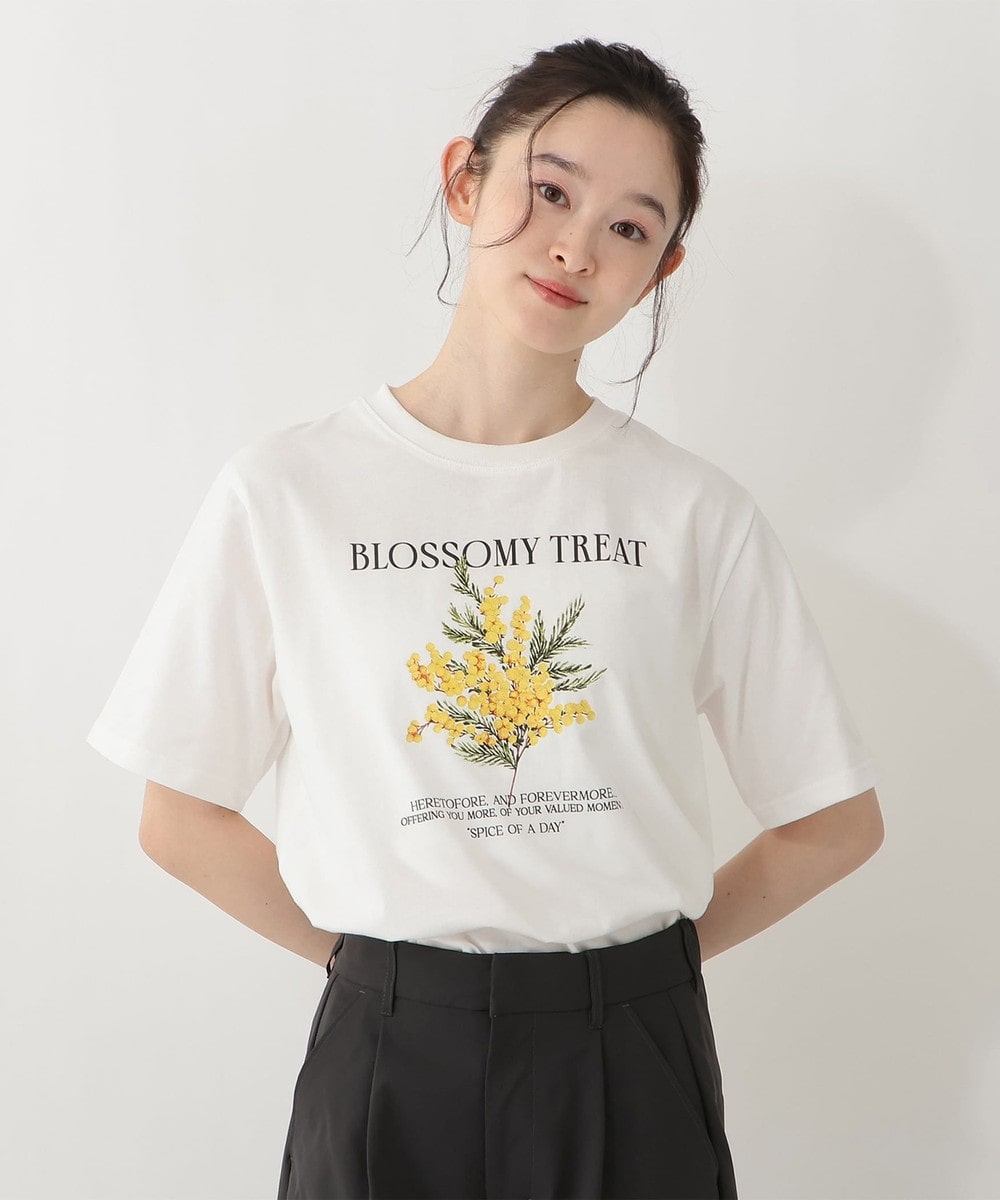 Tシャツ・カットソー フラワープリントTシャツ/ミモザ