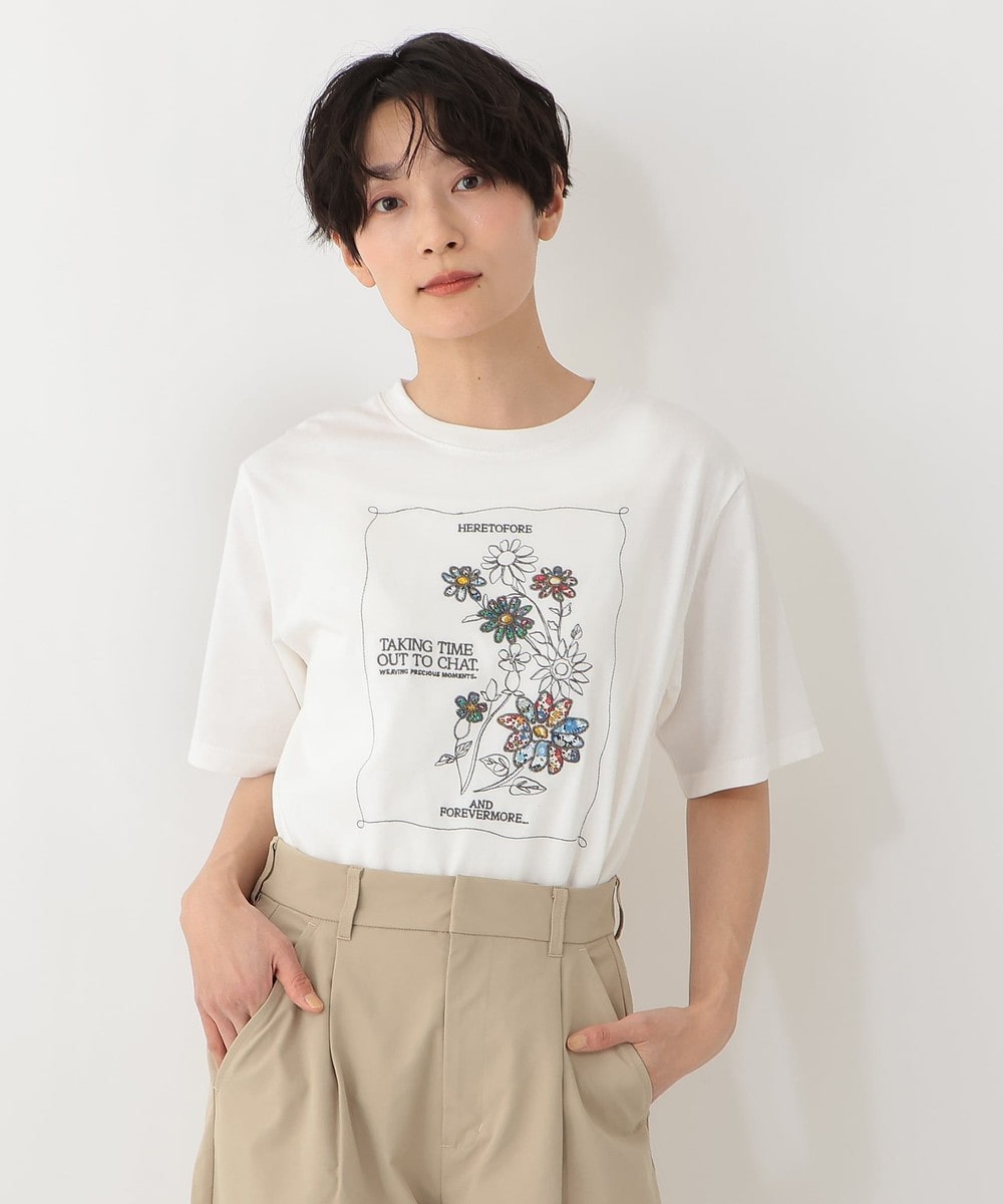 Tシャツ・カットソー パッチワーク刺繍Tシャツ/リバティプリント