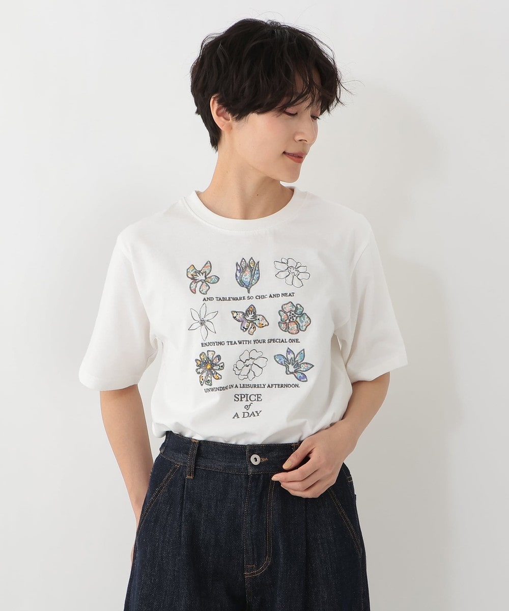 パッチワーク刺繍Tシャツ/リバティプリント | アフタヌーンティー公式