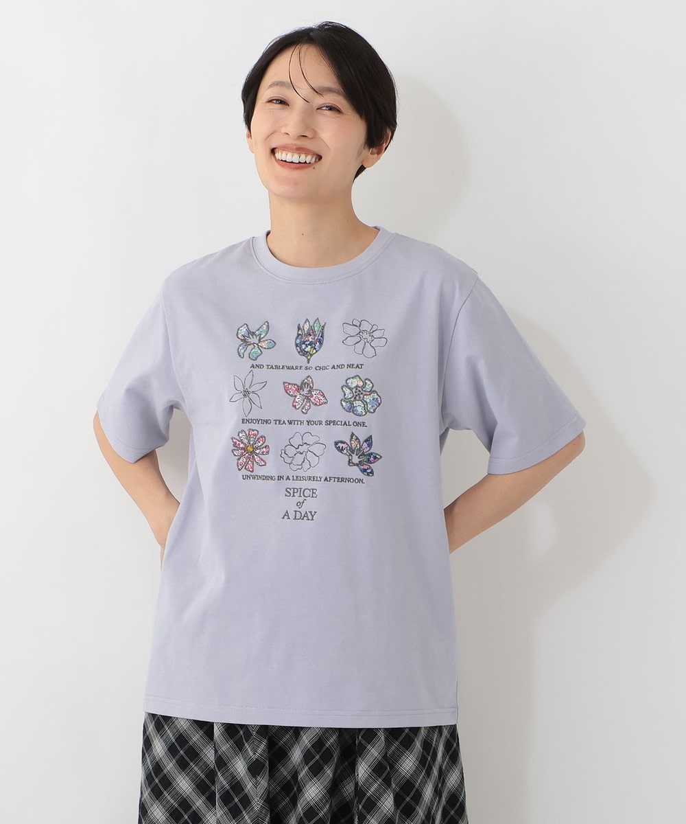 パッチワーク刺繍Tシャツ/リバティプリント | アフタヌーンティー公式