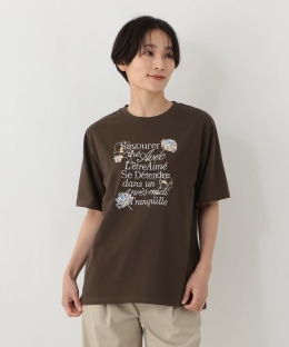 パッチワーク刺繍Tシャツ/リバティプリント