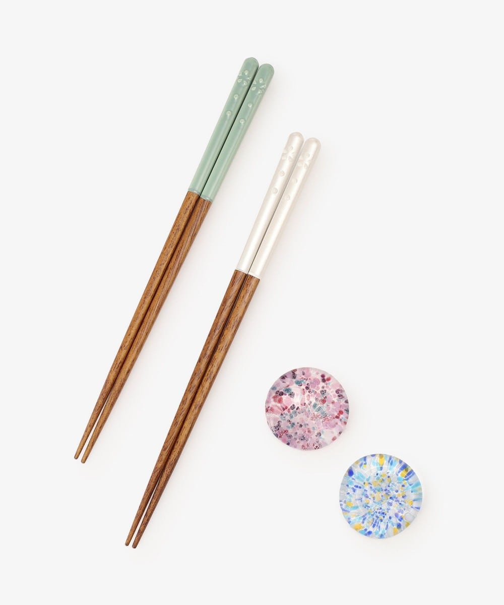 若狭塗抗菌夫婦箸&江戸硝子箸置きセット | アフタヌーンティー公式通販