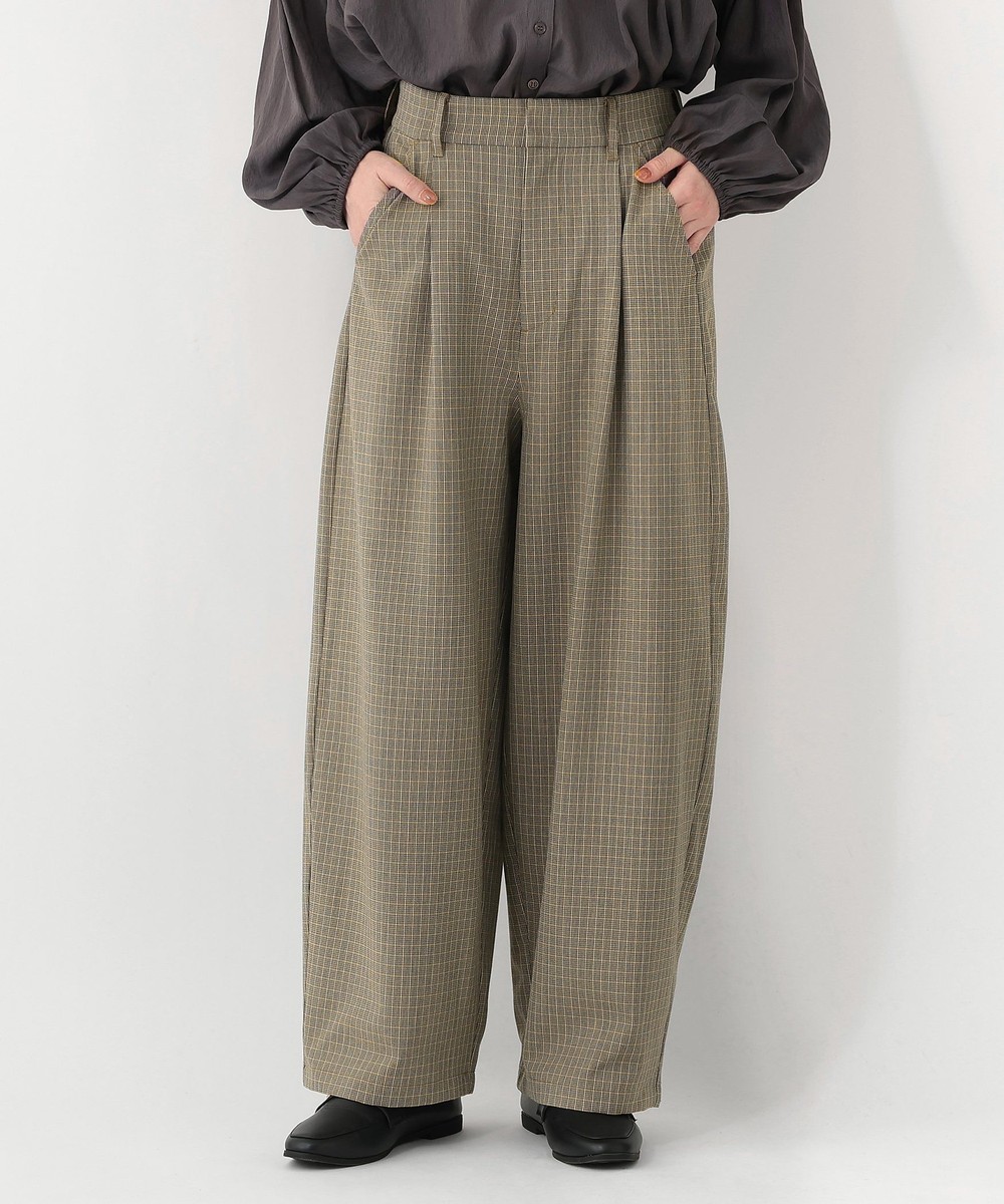 パンツ・スカート チェックカーブパンツ