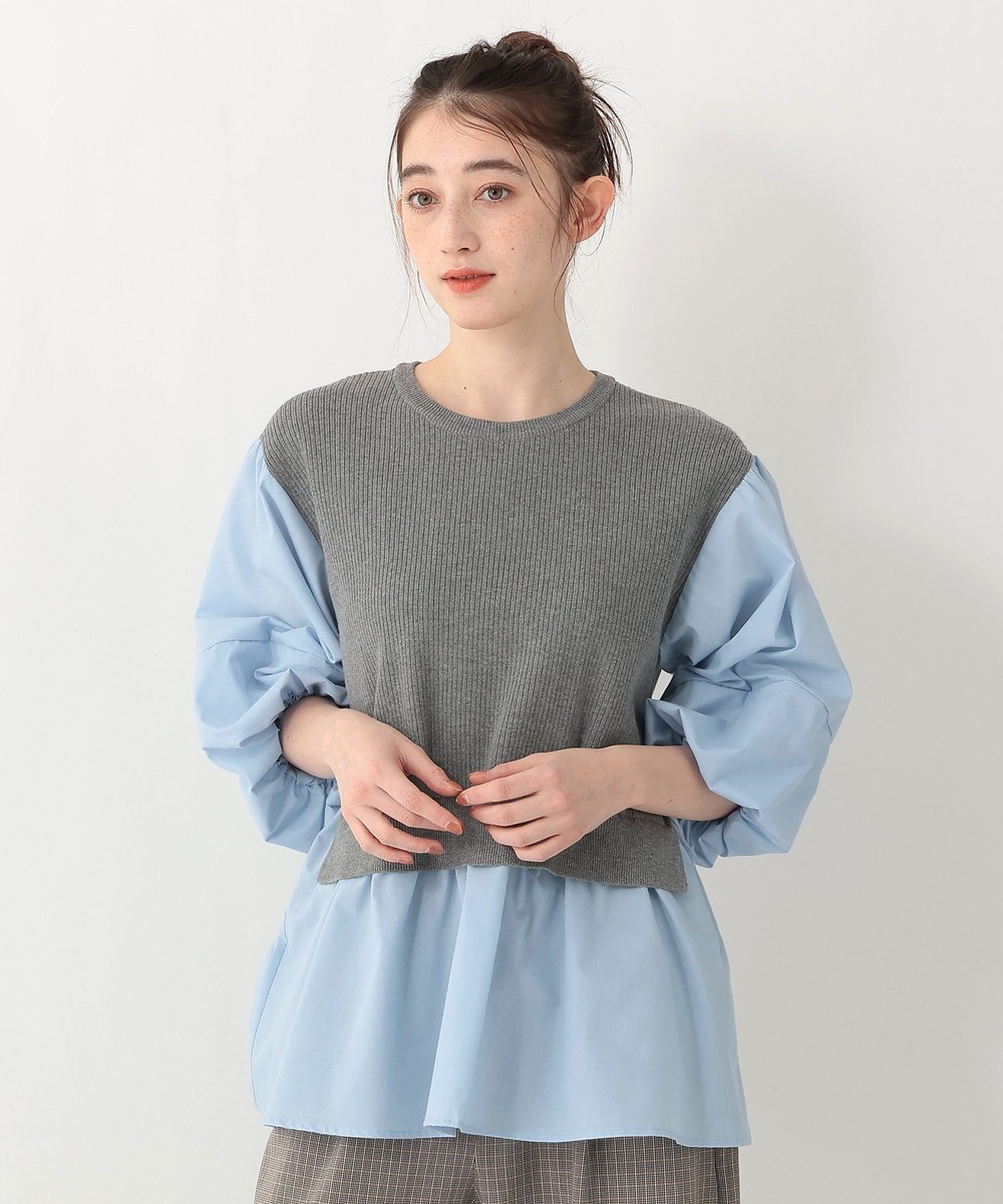 ニット リブドッキングプルオーバー