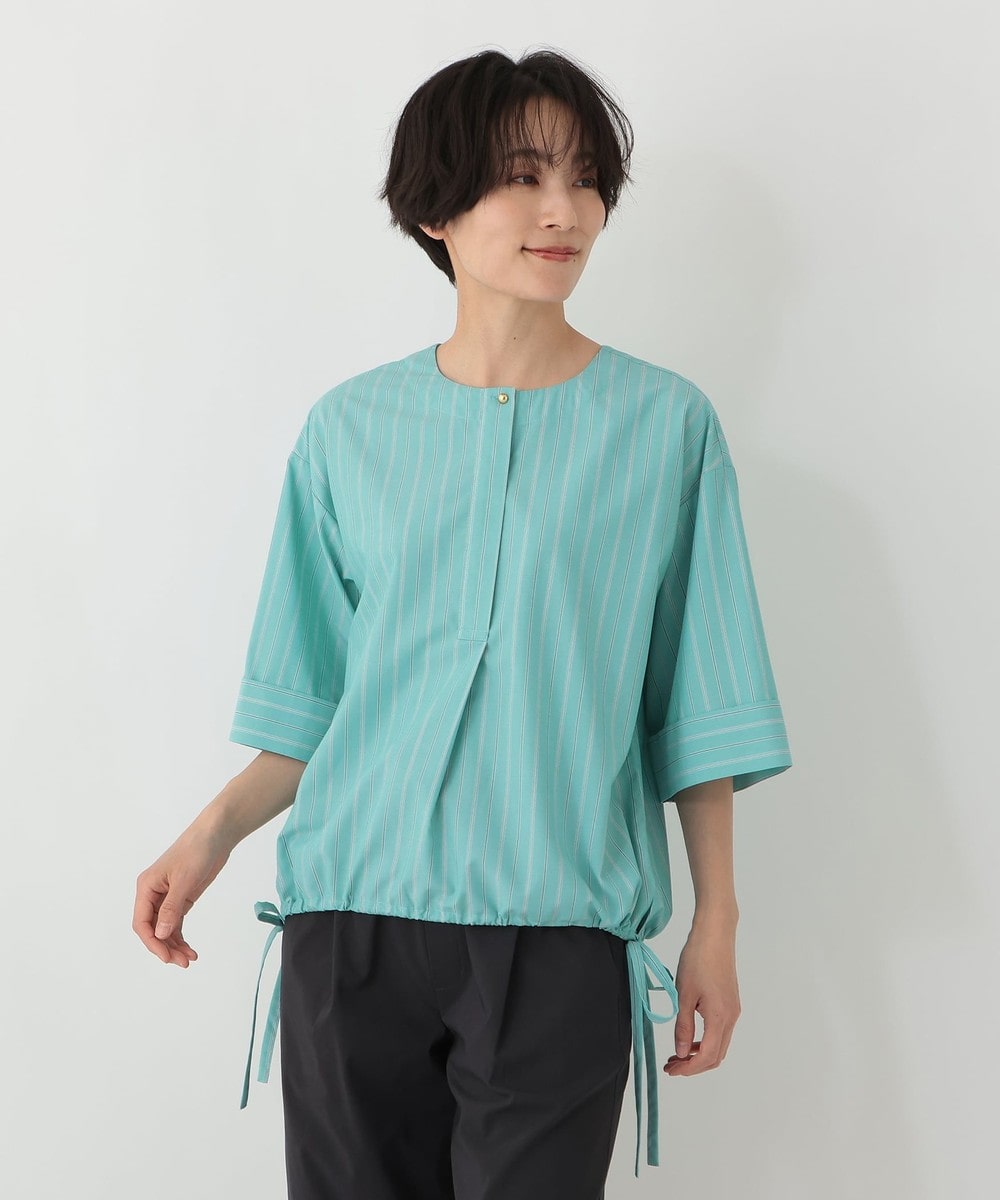 シャツ・ブラウス 【接触冷感 UVカット 吸水速乾 抗菌防臭】バンセルクール裾リボンブラウス