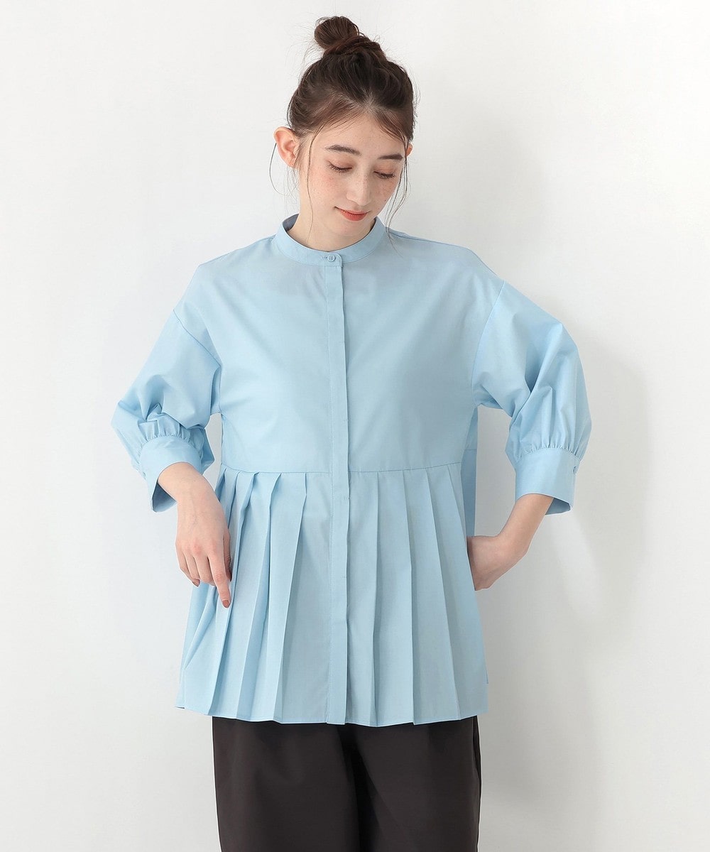 シャツ・ブラウス ブロードプリーツブラウス
