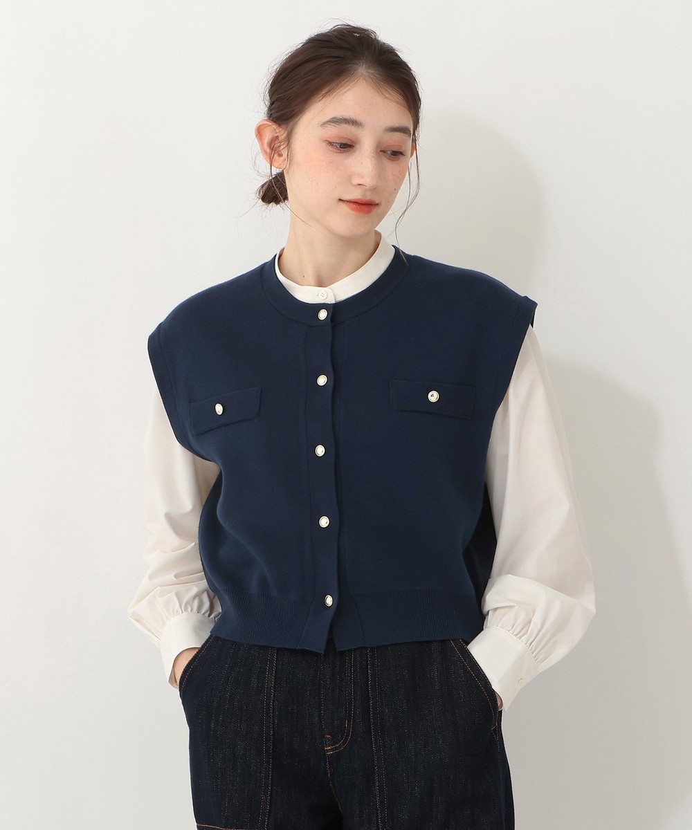 ニット ショートクルーネックベスト