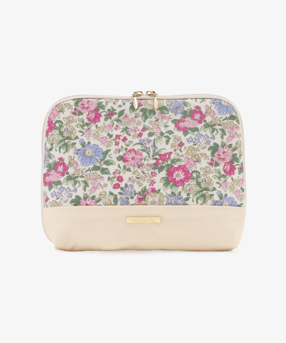 ポーチ・ティッシュポーチ・巾着 仕切り付きポーチ/リバティプリント