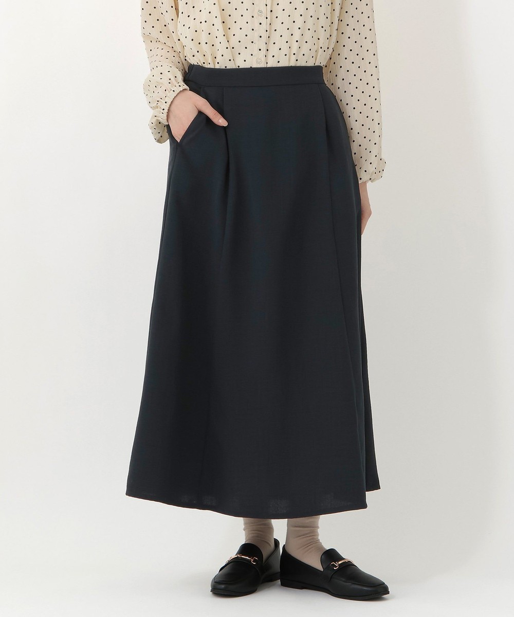 パンツ・スカート 麻調セミフレアスカート