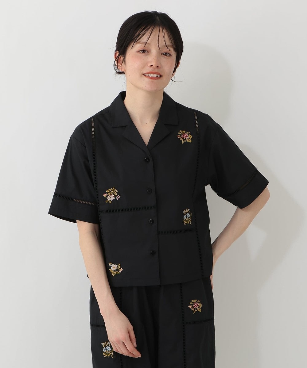 シャツ・ブラウス 刺繍パッチワークブラウス/MAISON SAJOU