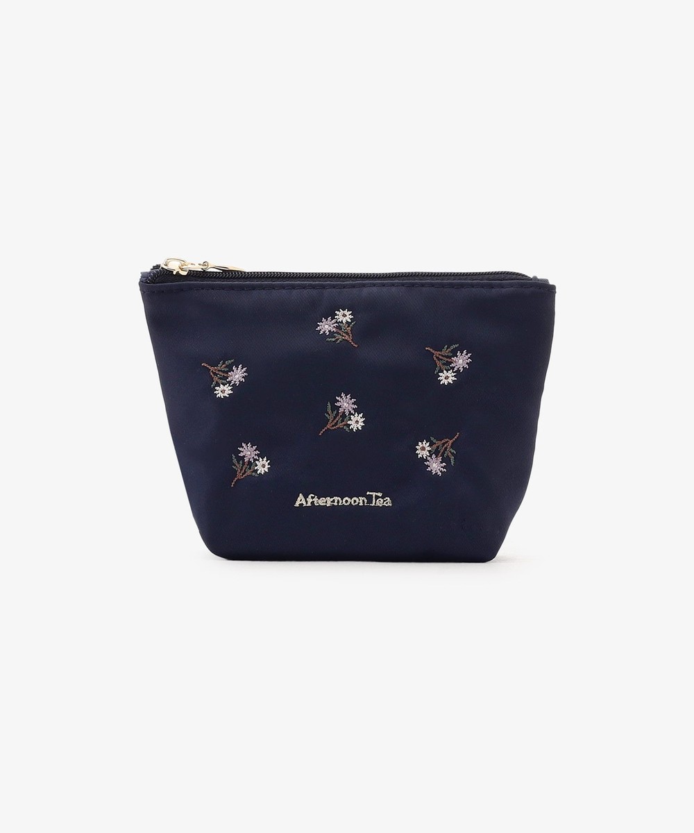 ポーチ・ティッシュポーチ・巾着 フラワー刺繍舟形ティッシュポーチ