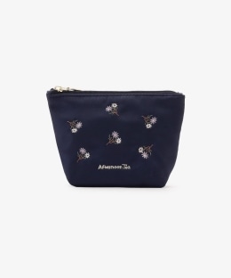 フラワー刺繍舟形ティッシュポーチ