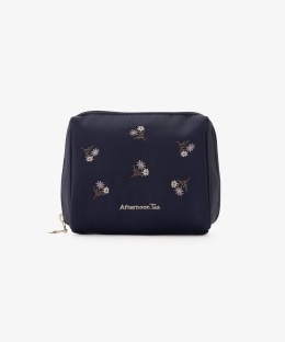 フラワー刺繍ポーチ