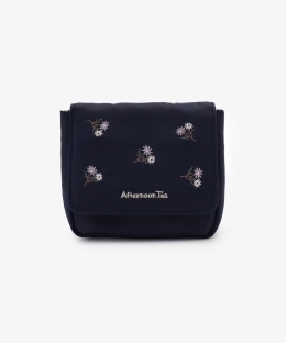 フラワー刺繍ミラー付きミニポーチ