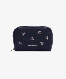 フラワー刺繍仕切り付きポーチ