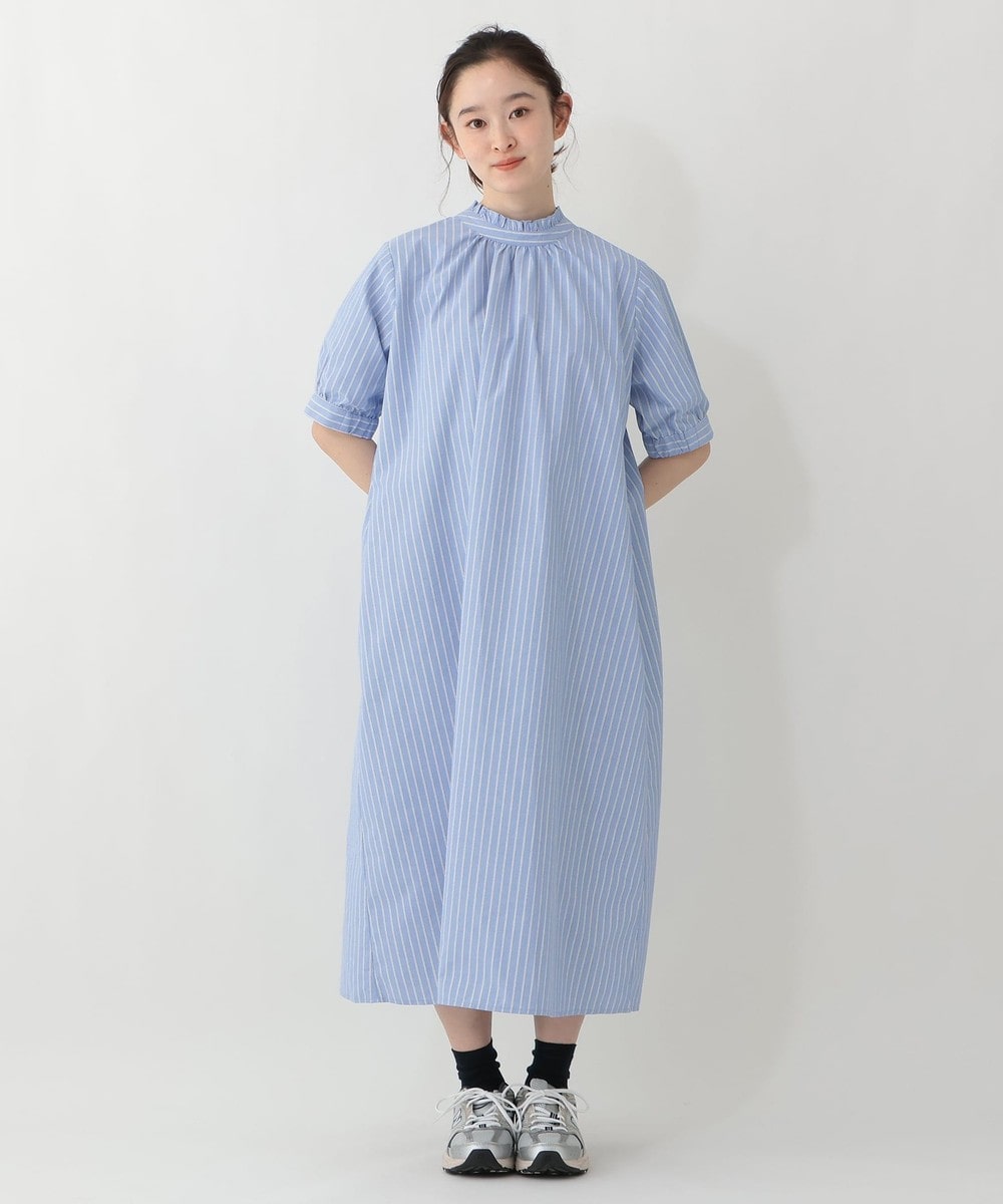 ワンピース 2WAYストライプラクロンフリルワンピース